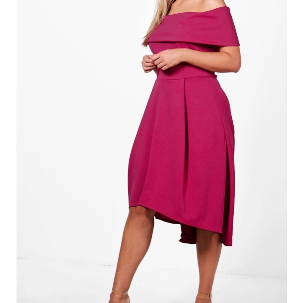 boohoo Plus Elizabeth Double Layer Midi Dress NWT